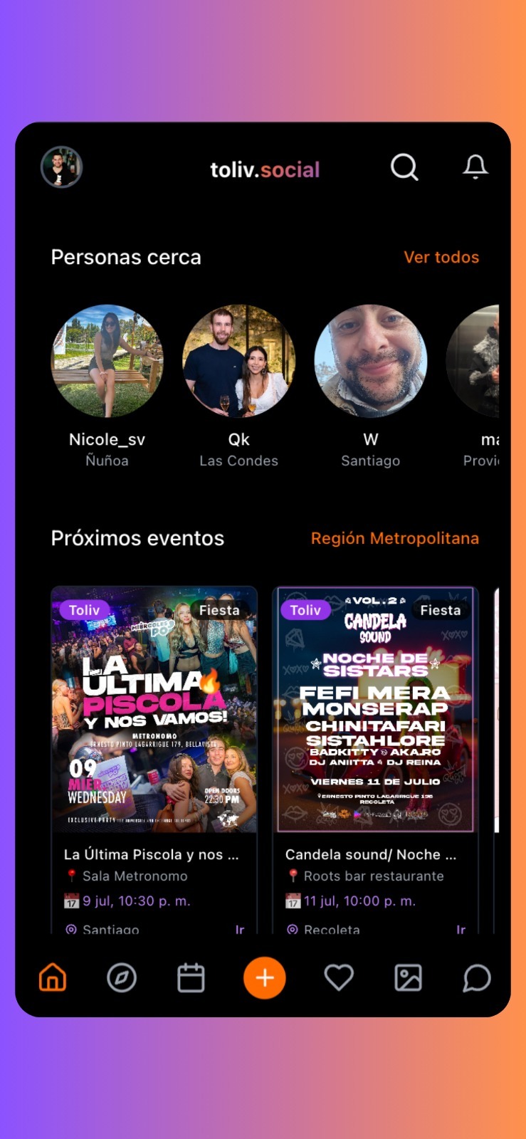 Toliv Social Mobile App Screenshot 1
